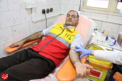 آتش نشانان میانه با اهدای خون یاد همکارشان را گرامی داشتند
