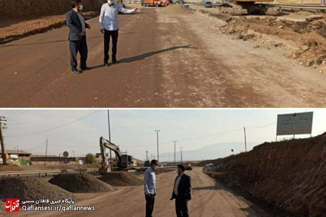 تعریض باند خروجی بلوار شهدای زینبیه توسط شهرداری میانه