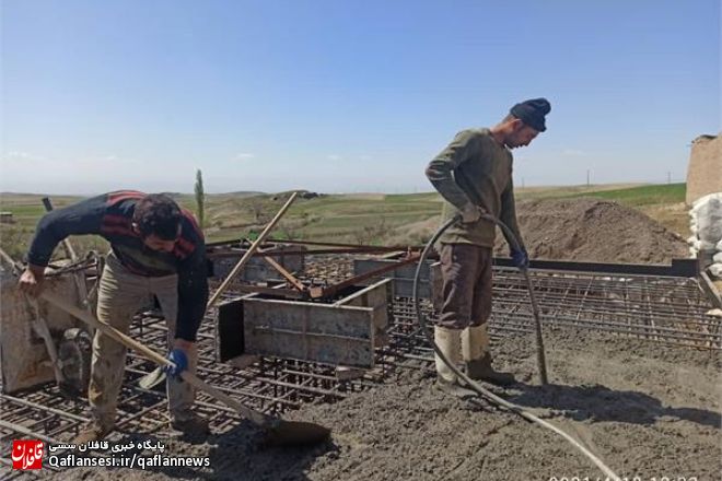 بتن ریزی سایت گل تپه حسن آباد شهرستان میانه کلید خورد