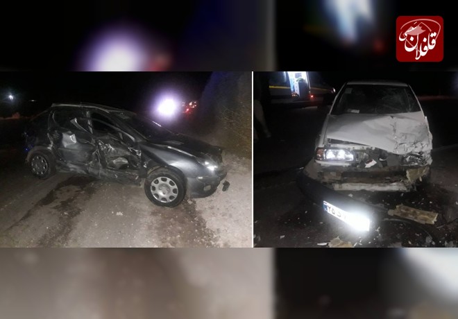 برخورد شاخ به شاخ پراید و پژو ۲۰۶ در محور حادثه خیز میانه تبریز
