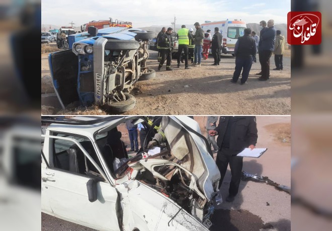 یک فوتی و دو مصدوم در حادثه تصادف نیسان با وانت