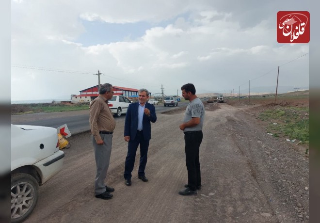فرماندار ویژه میانه از پروژه تعریض محور میانه - ترک بازدید کرد