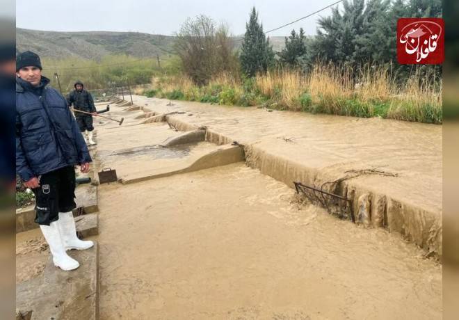 باغات «ورگهان» اهر زیر آب رفت