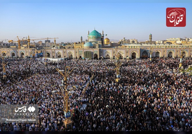 تصویری از شکوه جمعیت زائران امام رضا (ع) در روز عرفه