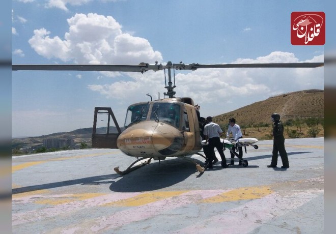 انتقال هوایی مصدوم تصادف در کاغذکنان میانه به بیمارستان برکت