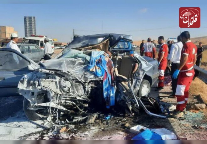 تصادف مرگبار پژو و نیسان در میانه ۵ کشته بر جا گذاشت