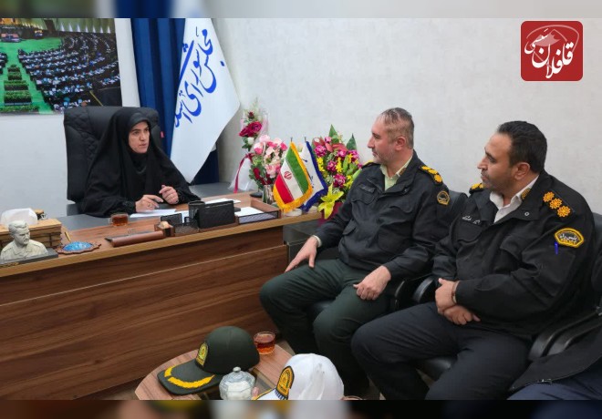 دیدار فرمانده انتظامی میانه و جانشین پلیس‌راه استان با نماینده مردم در مجلس شورای اسلامی